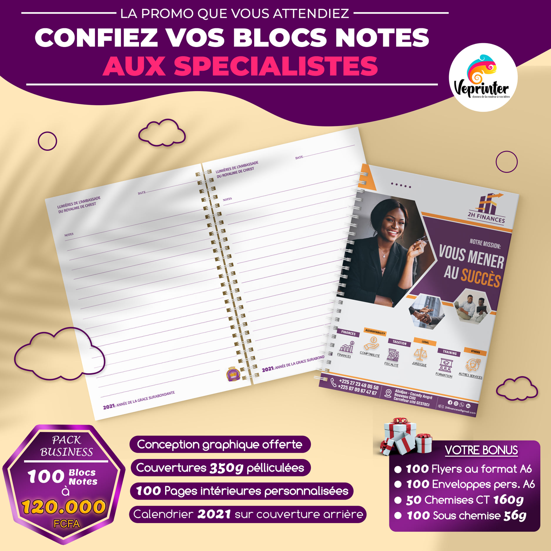 Veprinter - [ MEGA PROMO BLOC NOTE 📣] 100 blocs notes VIP... | Facebook