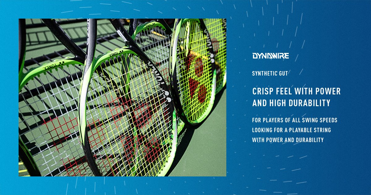 Synthetic gut strings that produce a crisp feel with power and 