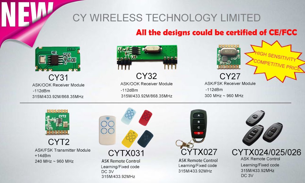 NEW DESIGNS OF RF MODULE... - CY Wireless Technology Limited