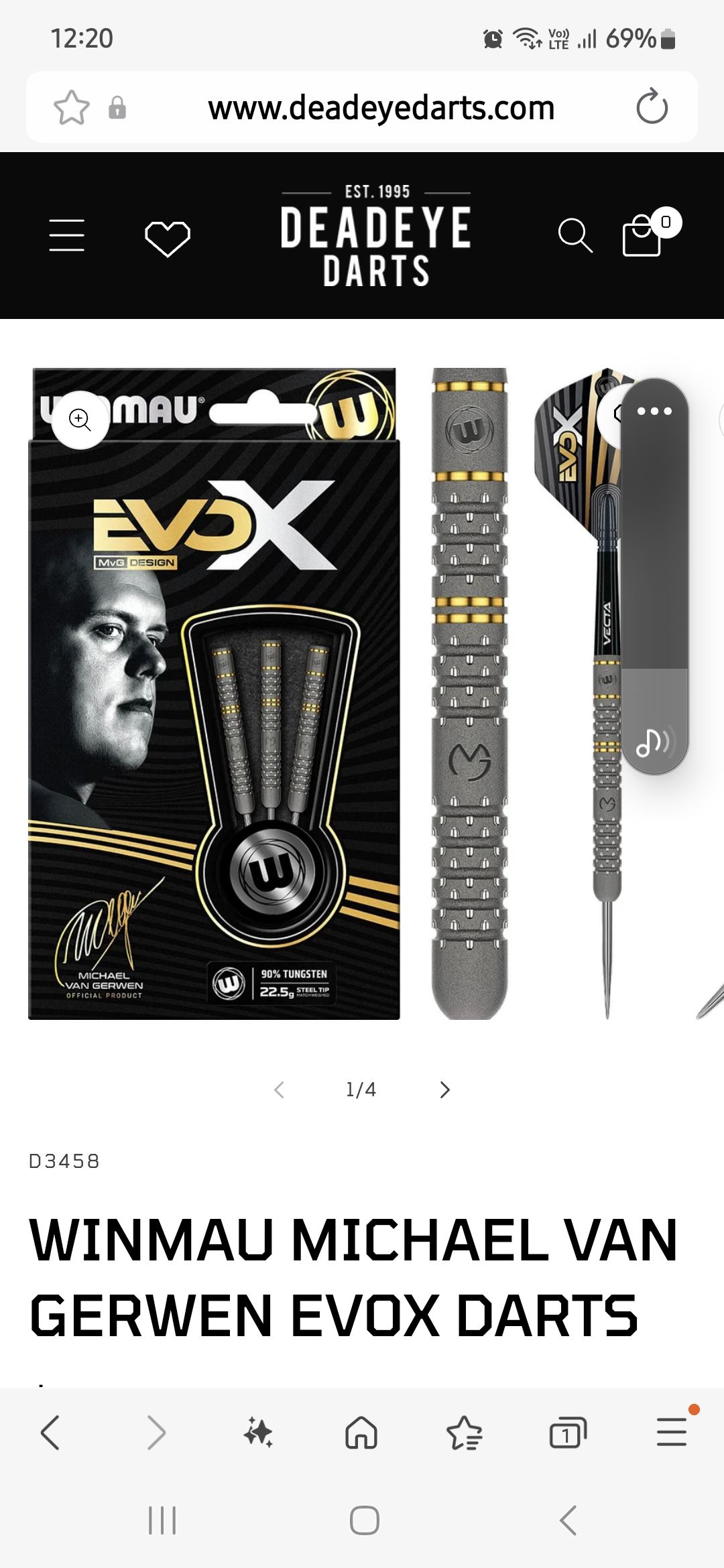 ダーツ Michael van Gerwen EVO X 90% Tungsten Winmau Michael van