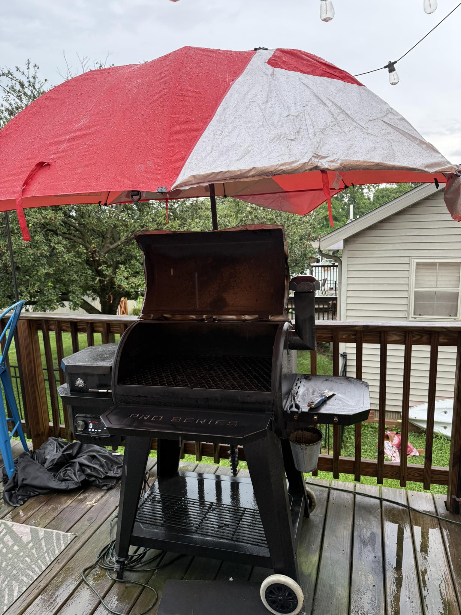 grill under patio umbrella 8x5 Pop Up Gazebo with LED Light for Garden The buckle strap and tie ensure the cover has a secure fit around the bottom of the chair WestinTrends 9 ft Outdoor Patio