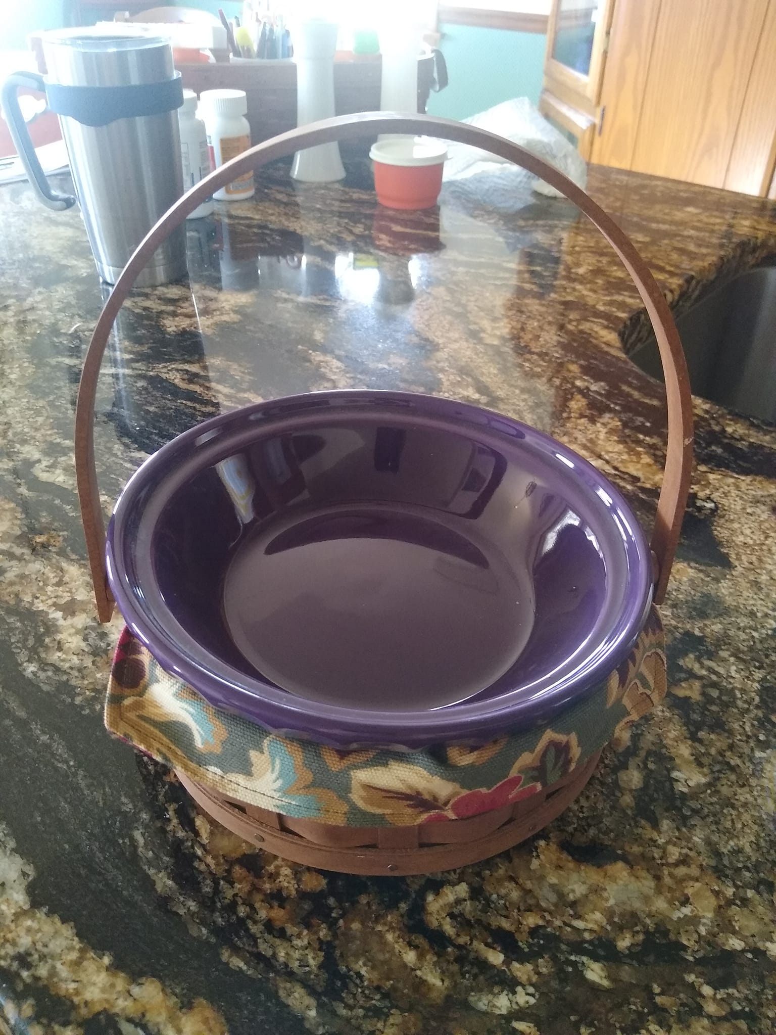 What is the size or capacity of the Longaberger pottery casserole  display picture 1