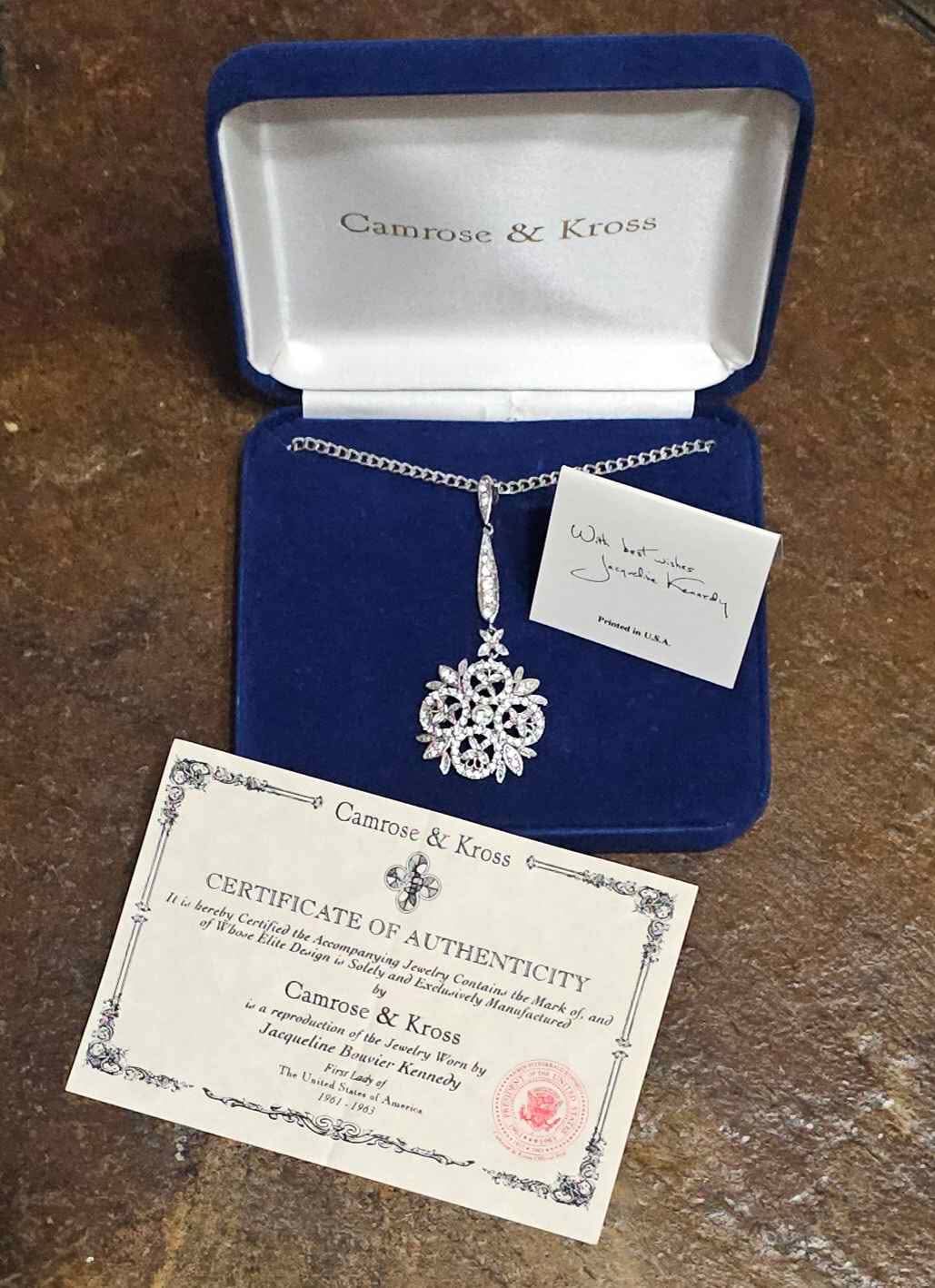 Jackie Kennedy Snowflake Winter Crystal Necklace Replica by