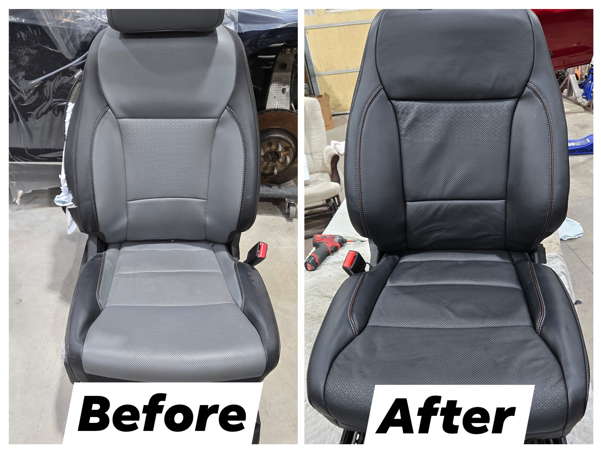 Soillar Front Leather Seat Cover Set For 2002-2007 Ford F250 / F350 Super Duty Lariat XLT - Medium Flint Gray