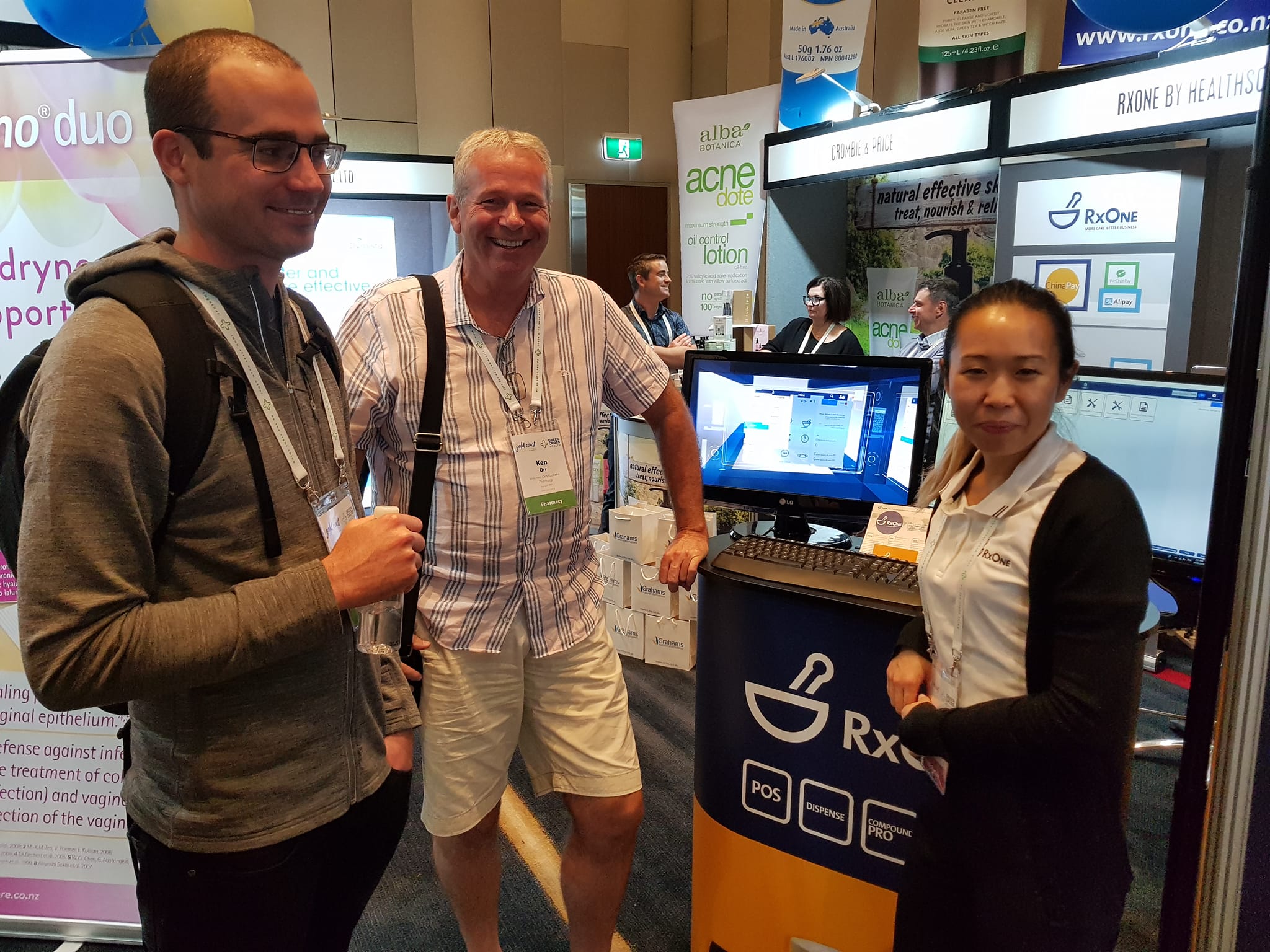 Dave Lornie and Ken Orr checking out the new RxOne with Jenny Tung