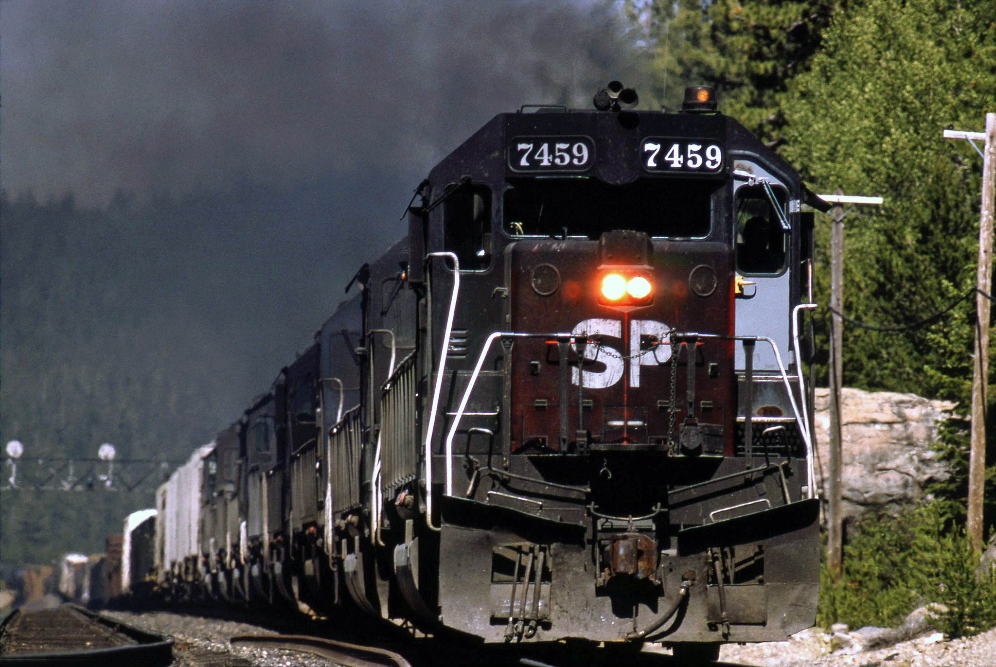 コッコロ　SP SP SD45R 7459 west at Stanford Curve in July 1994