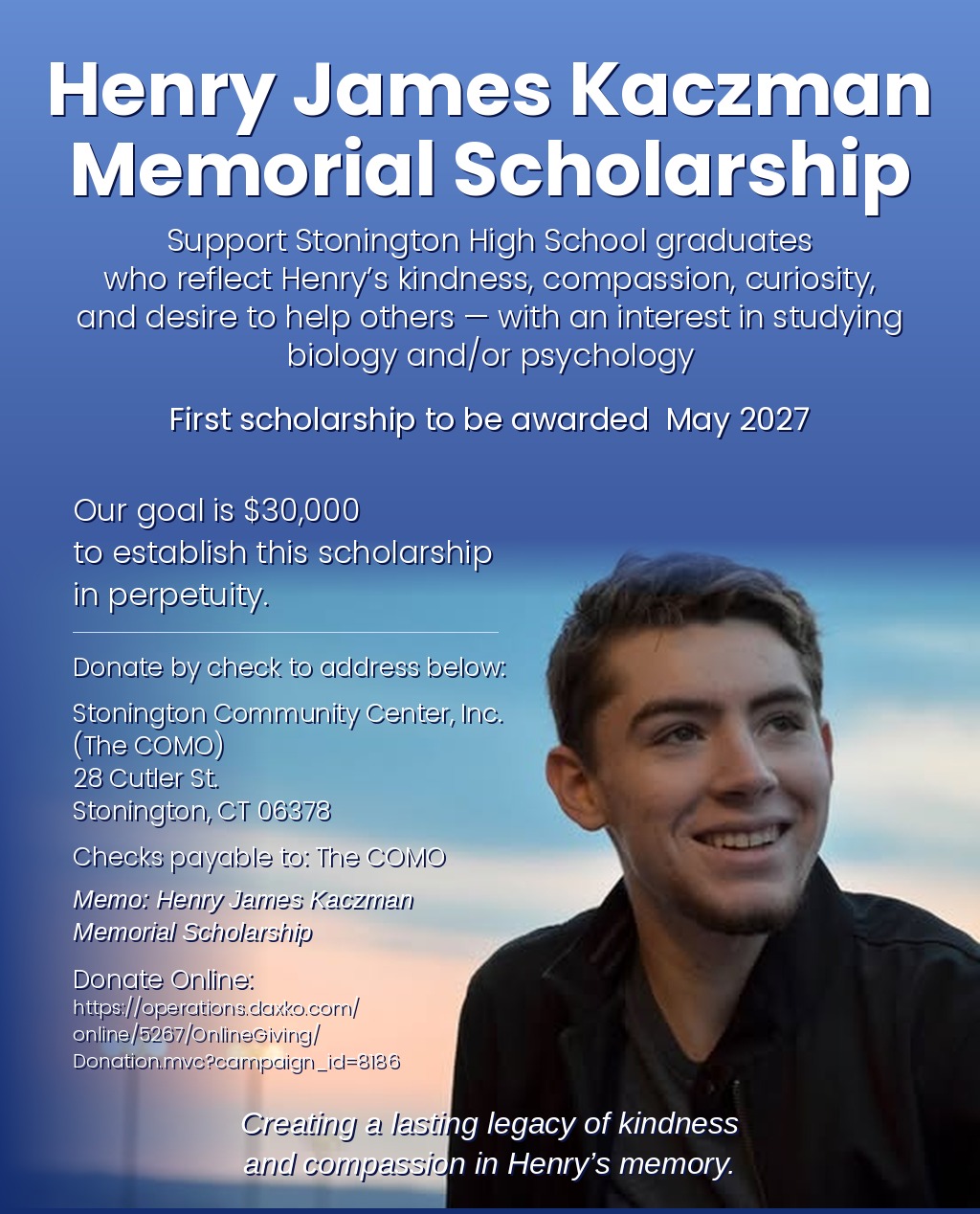 New scholarship honors Stonington High School grad who died by