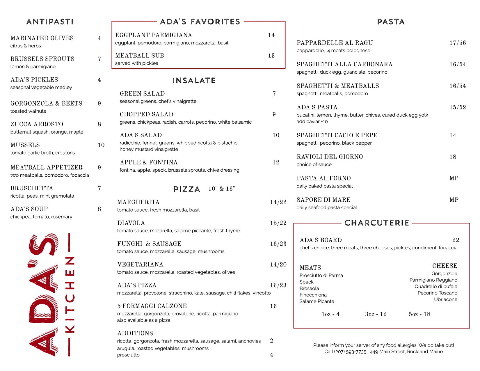 Ada's Kitchen - Our Fall menu is here! Some highlights?... | Facebook