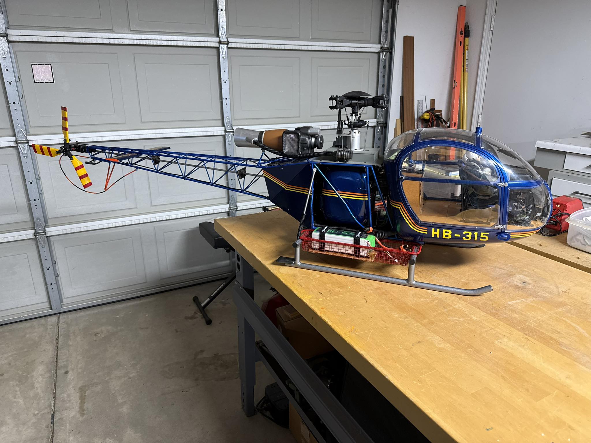Today I worked on the electro conversion of my Hirobo SA315b Lama