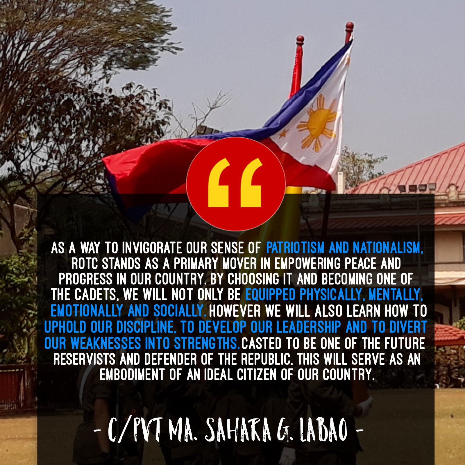 Freshmen! Share us why you choose ROTC as your NSTP. :-) Poster by: C ...