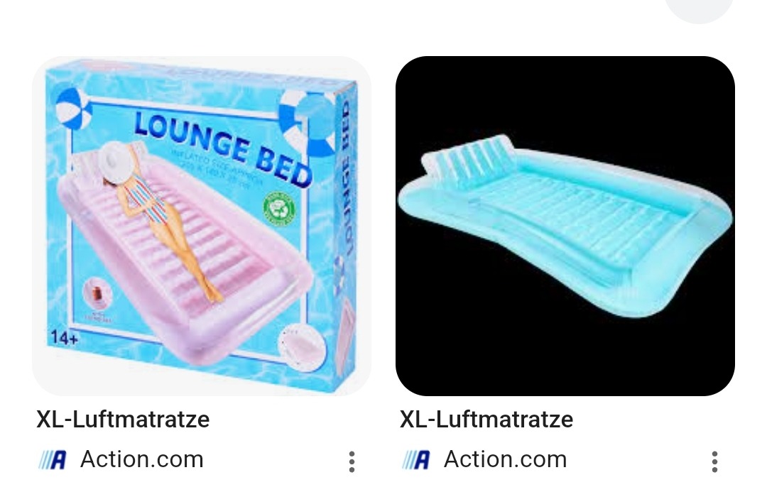 Hallo zusammen, Arbeitet hier zufällig jemand beim Action und könnte mir sagen ob es diese Luftmatratze noch gibt? War letzte Woche in der Werbung. Danke schon mal vorab 😊