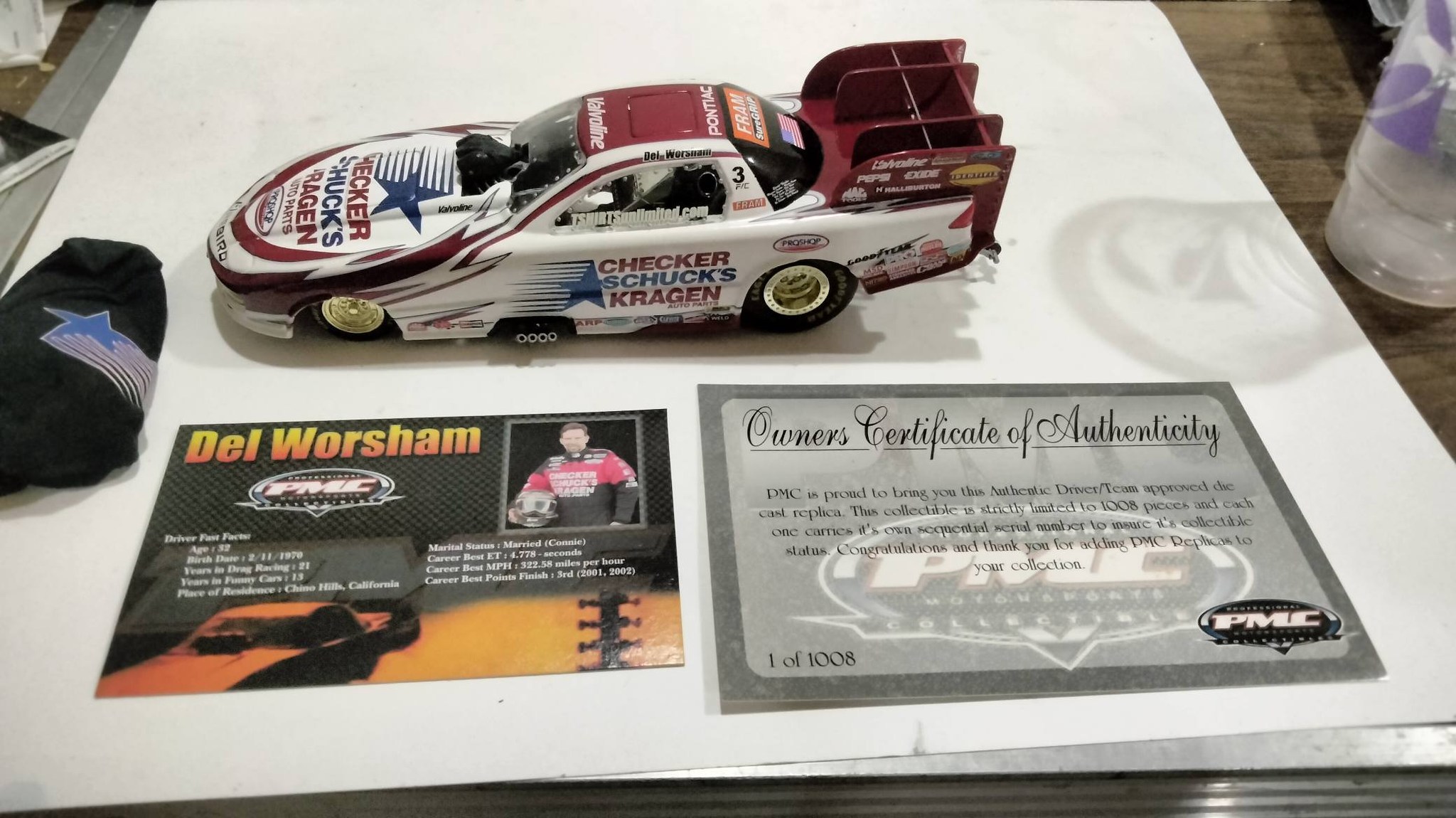 Racing Champions 1:24th scale Del Worsham Checker Shuck's Kragen