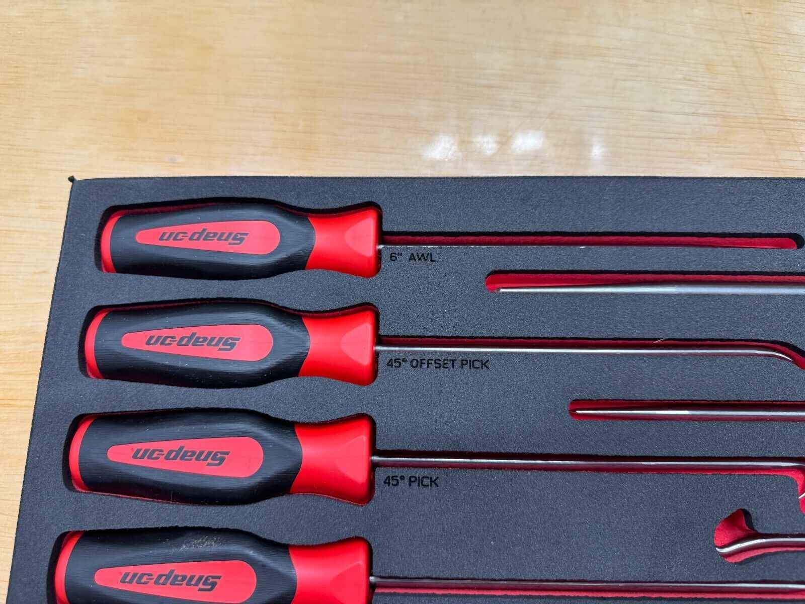 Snap-on Tools USA NEW RED 7pc Soft Grip Heavy-Duty Pick Foam Set 