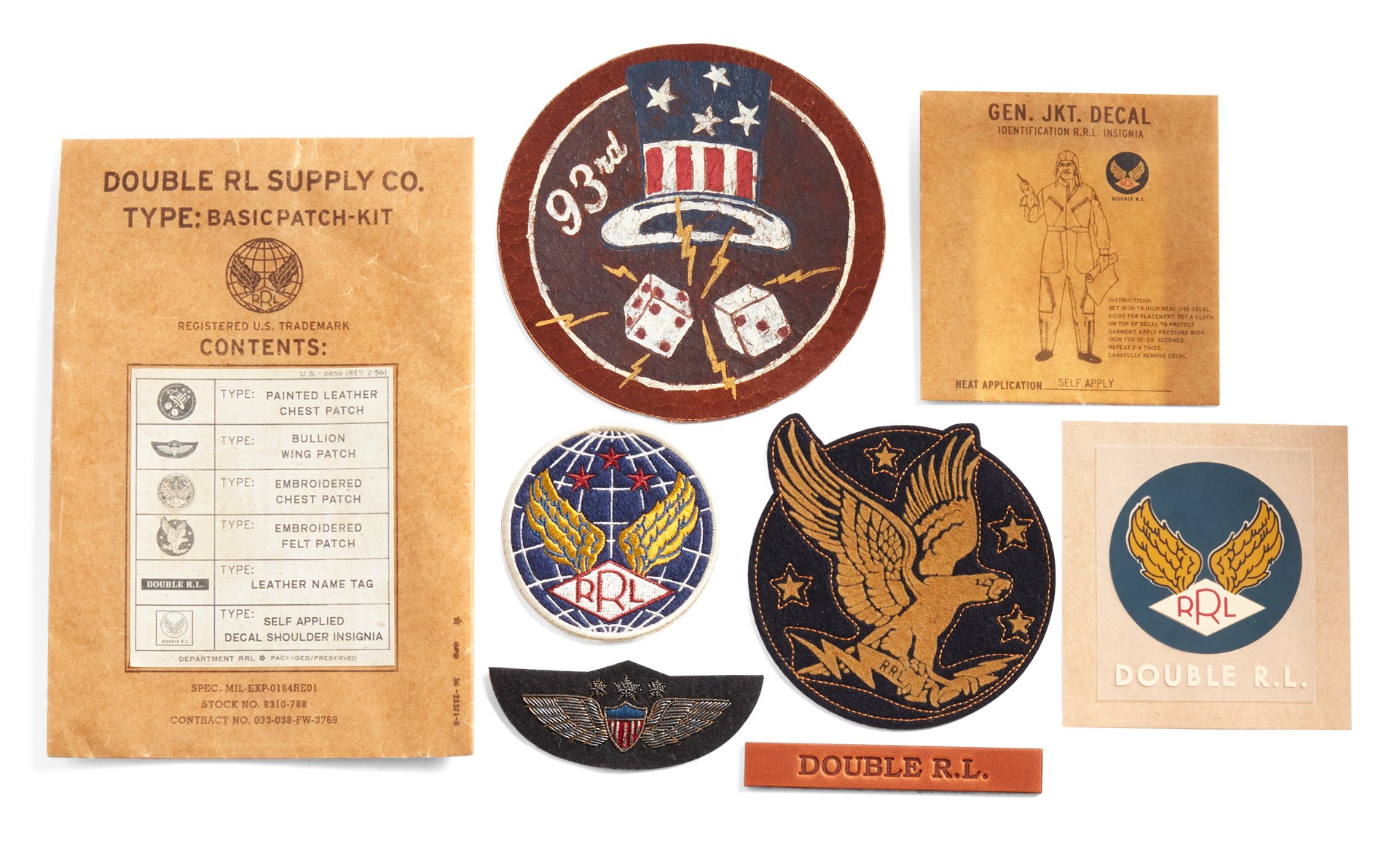 Double - RRL 6-Piece Patch Kit. Six signature patches for customization ...