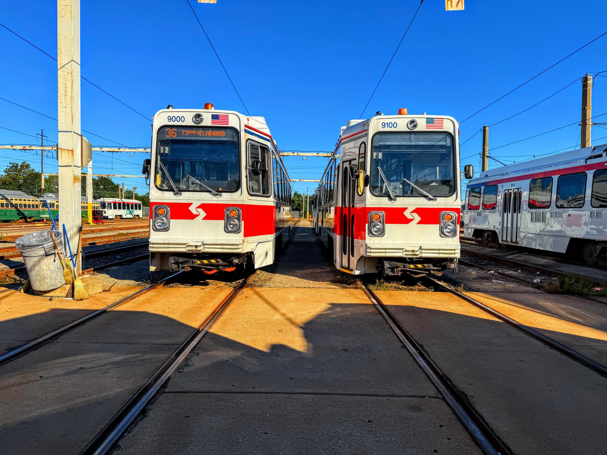 SEPTA's repainted Kawasaki LRV 9000 in original 1980 colors