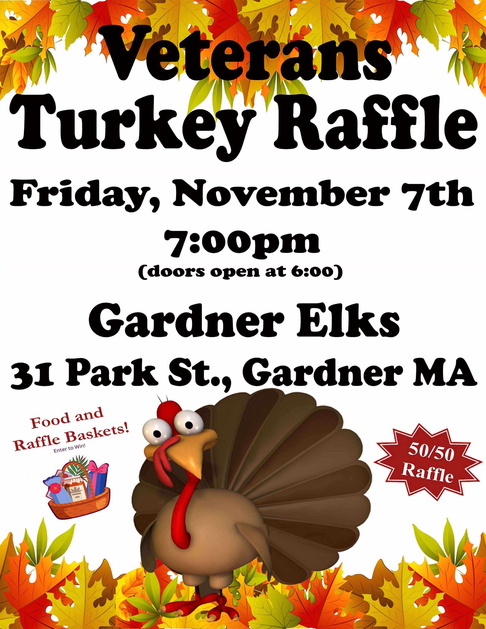 Annual Veterans Turkey Raffle at the Gardner Elks!