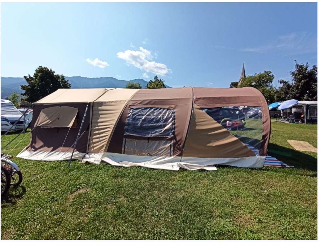 multicam zelt Pyramid rundes Glockenzelt aus Segeltuch, Jurtenzelt mit Bodenplane mit Reißverschluss, große 4-Jahreszeiten-Familien-Tipi-Zelte für Familien-Camping im Freien, Durchmesser 3 m/4 m/5 m/6 m Sport & Freizeit Neso Grande Beach Tent Material:Aufkleber Curiosities