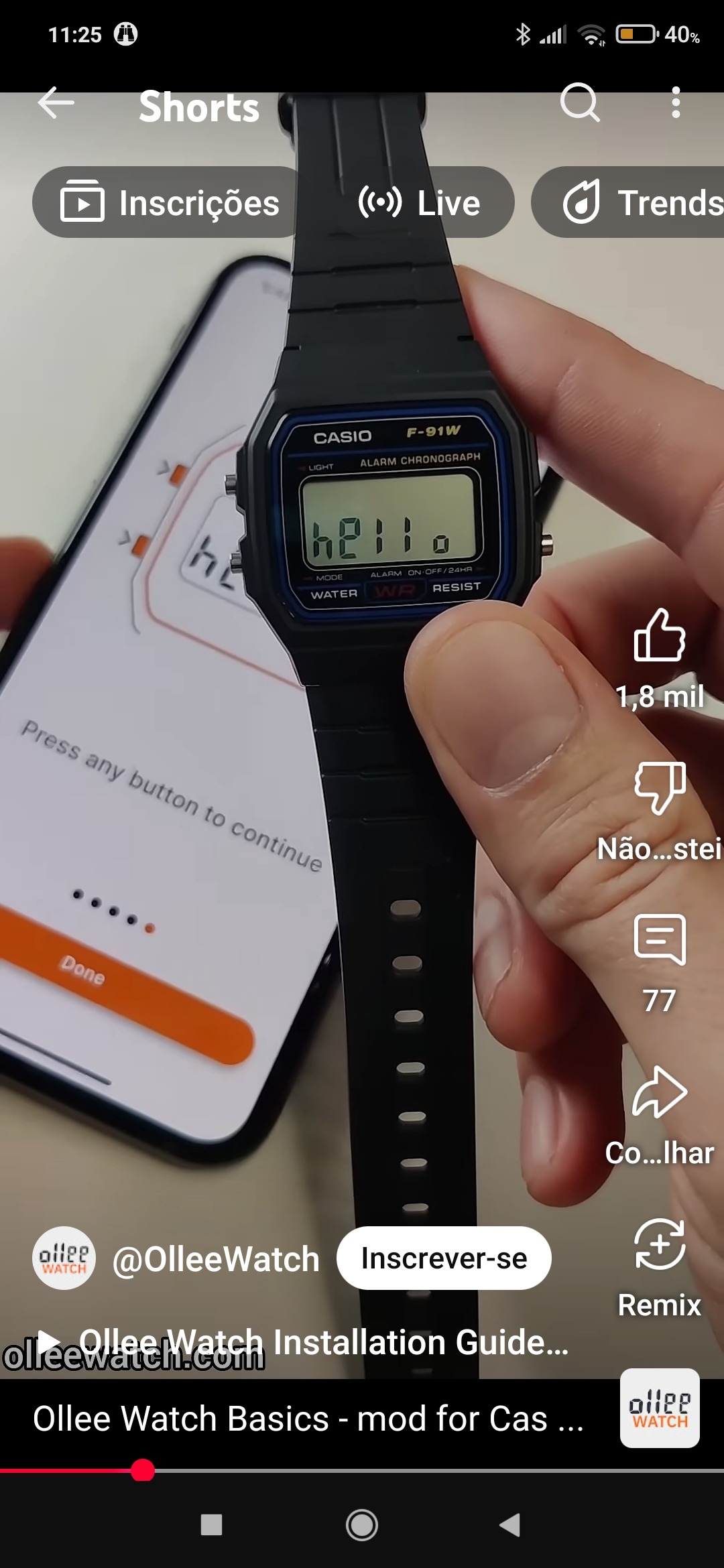 Opinions on Ollee Bluetooth module for Casio F-91W?