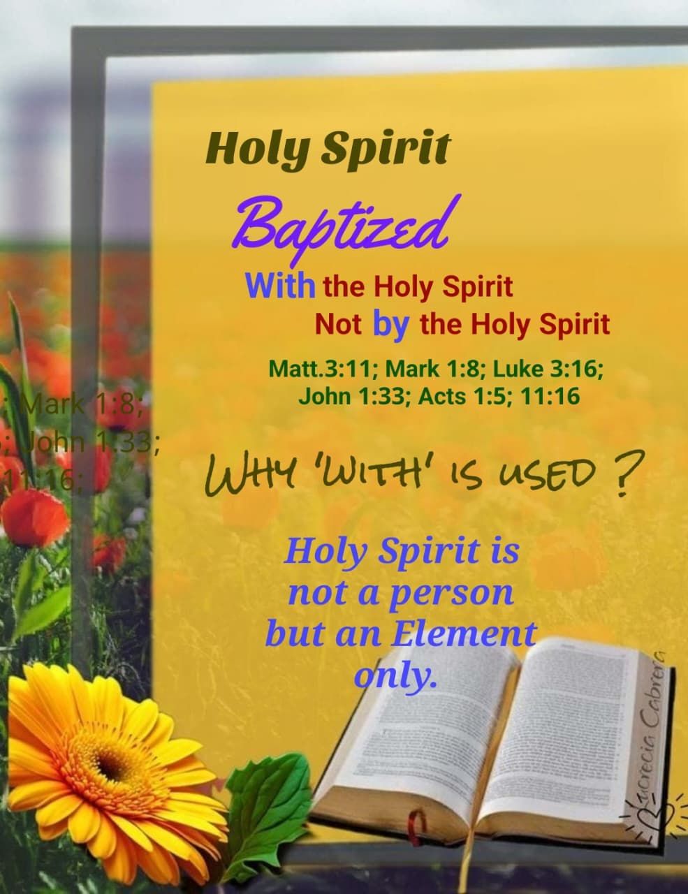 Holy Spirit Baptized With the Holy Spirit Not by the Holy Spirit Matt.3 ...
