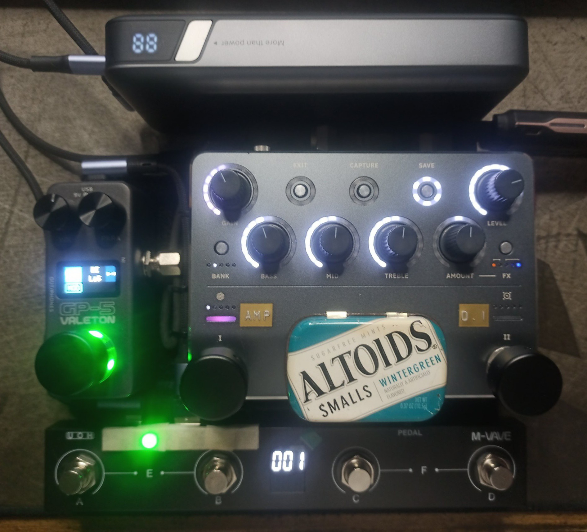 Guitar effects setup with gp-5 and m-vave chocolate plus
