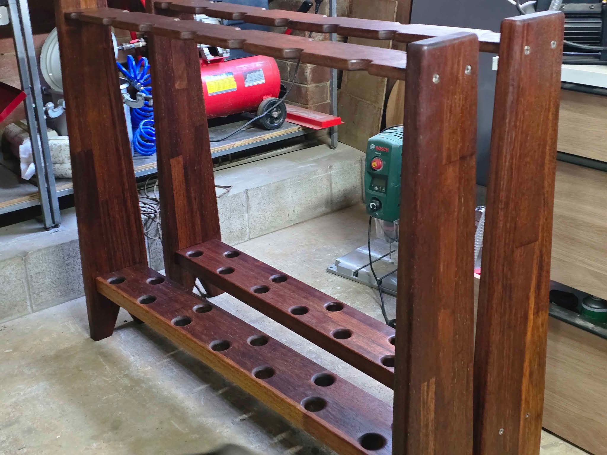 3 solid merbau timber fishing rod racks on wheels $550 each - Fishing ...