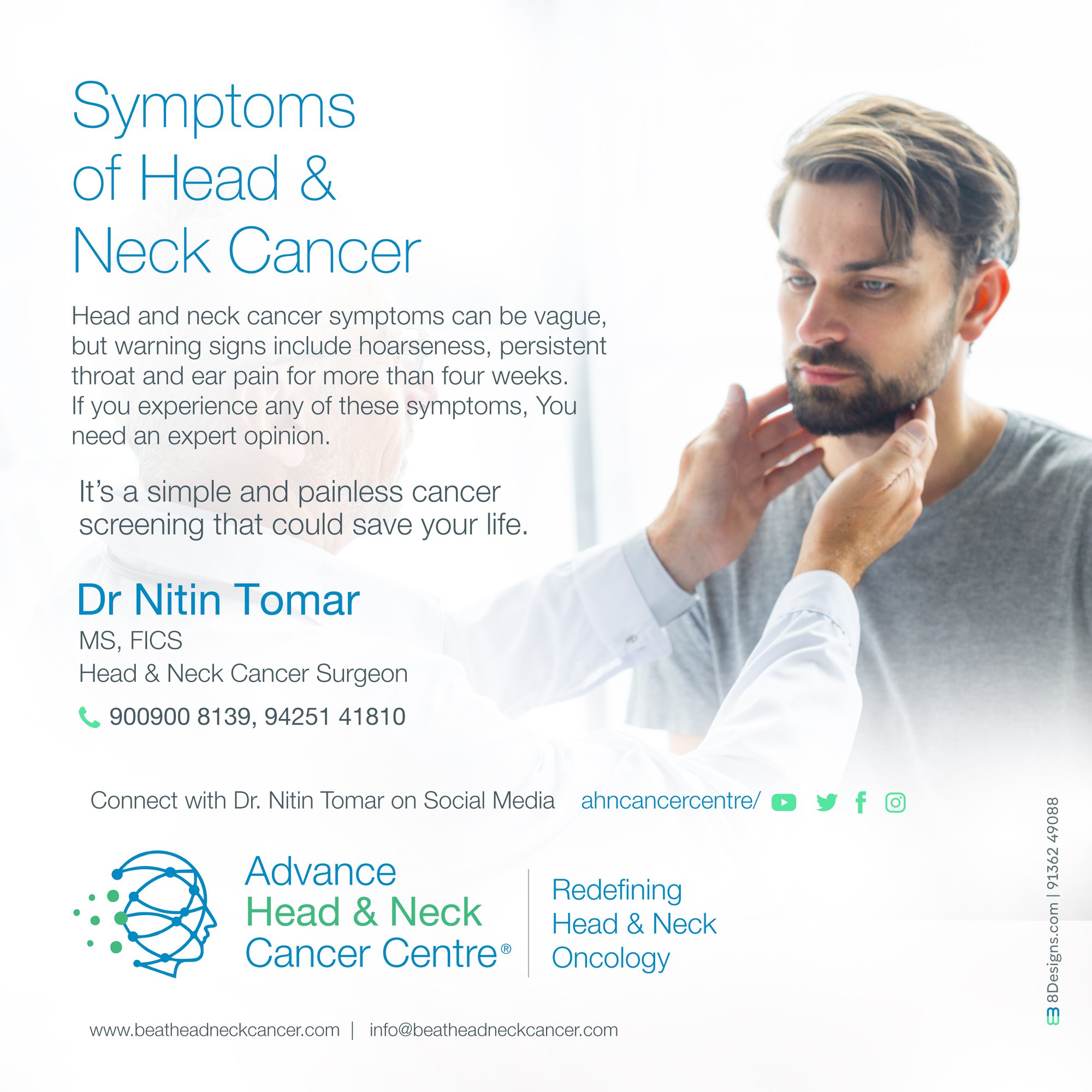 Dr Nitin Tomar's Advance Head & Neck Cancer Centre - Symptoms of head ...
