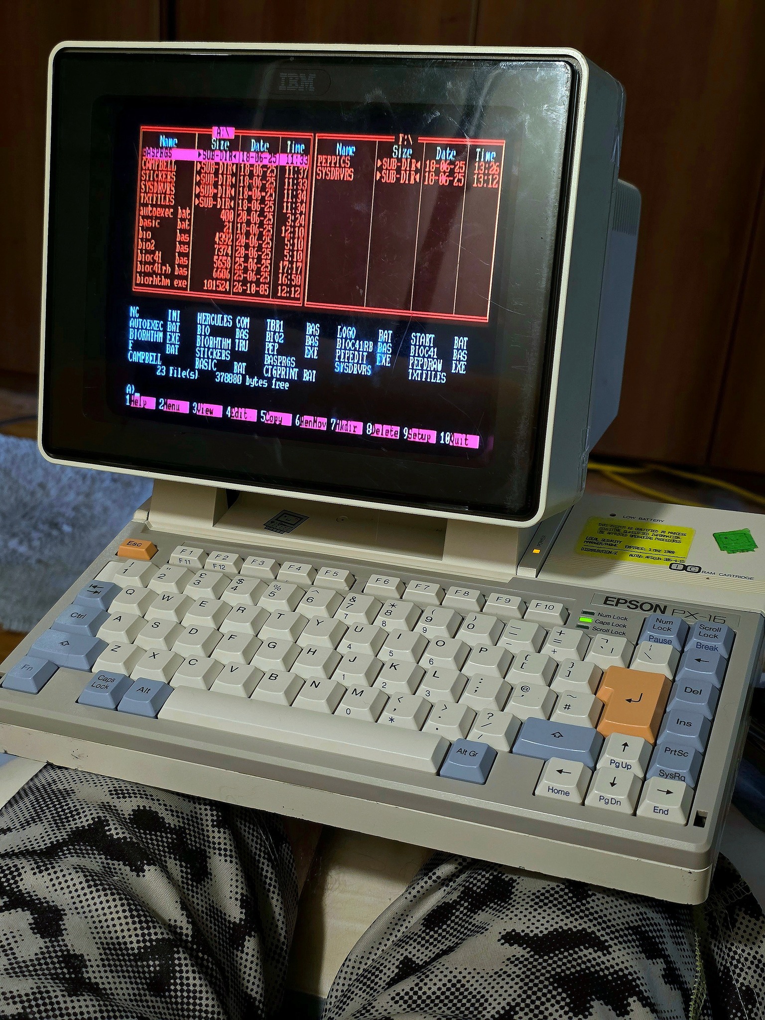 How to change address data in MS-DOS 3.2 for PX-16?
