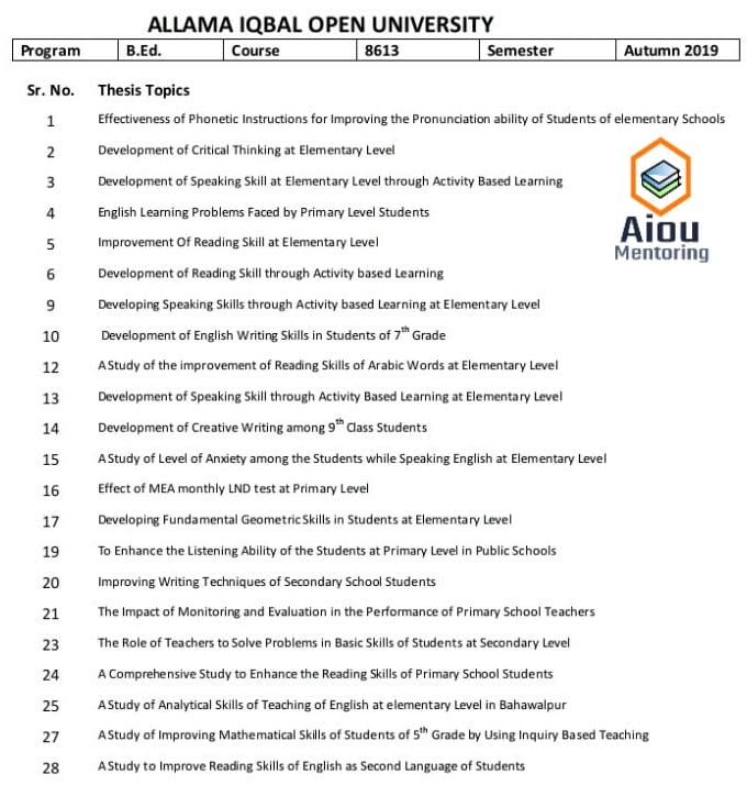 AIOU Mentoring