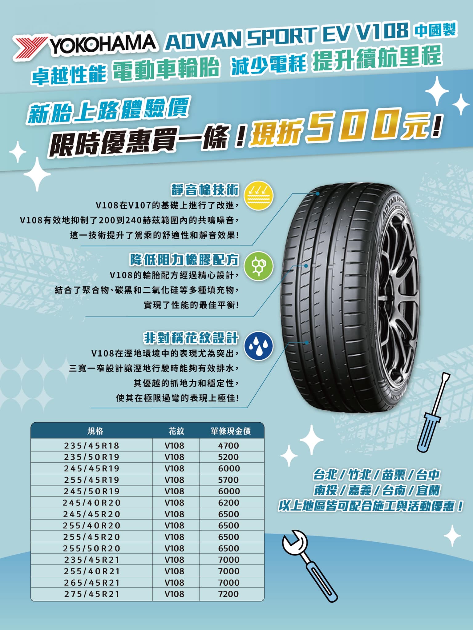 顏小龍 - 🔹【橫濱 V108 EV｜中國製造版 限量體驗優惠】 您正在尋找一條兼具舒適性與操控穩定的高性能胎嗎？... | Facebook