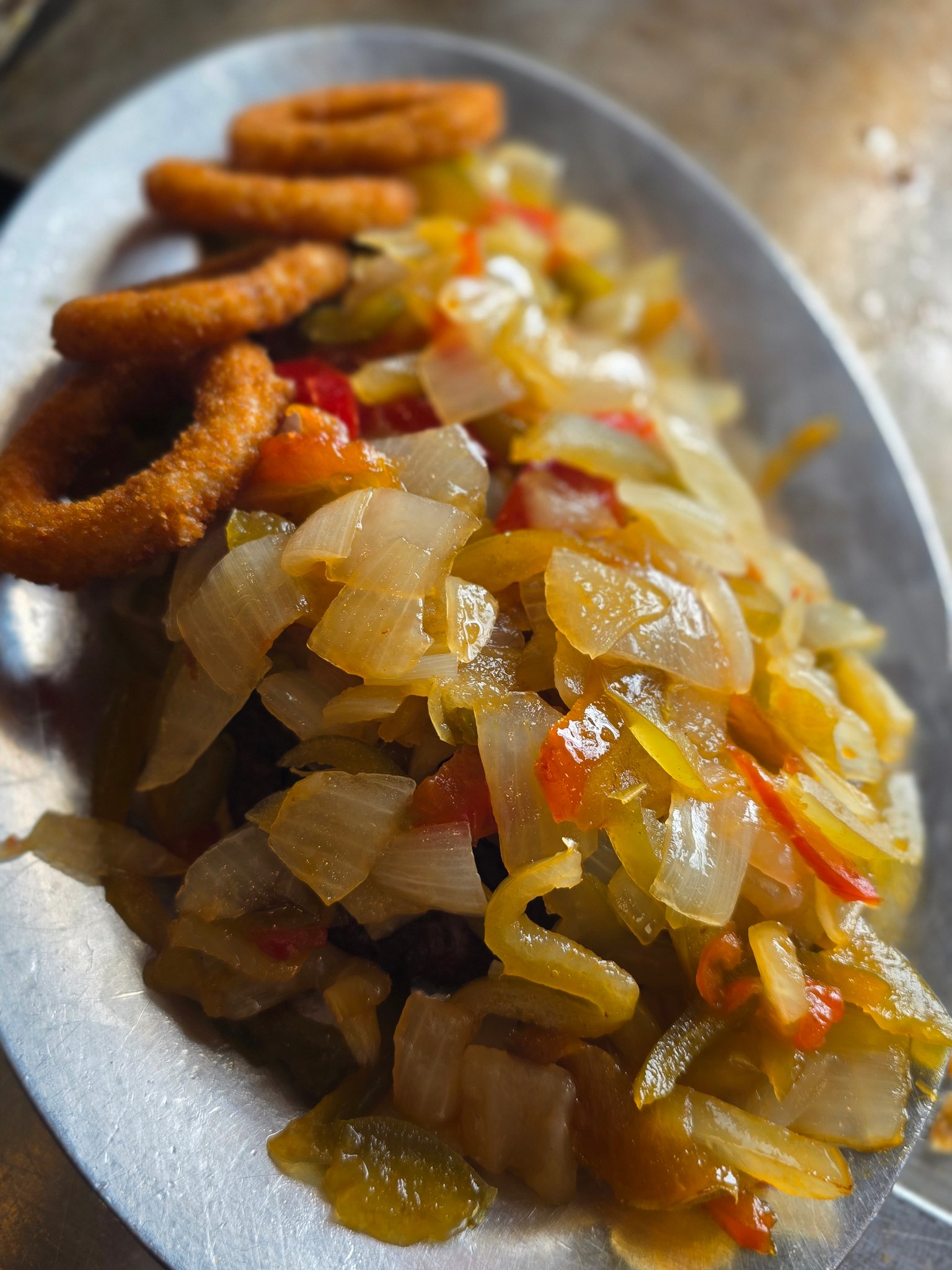 Marvel - Chopped sirloin smothered in onions and sweet peppers! ️ ...