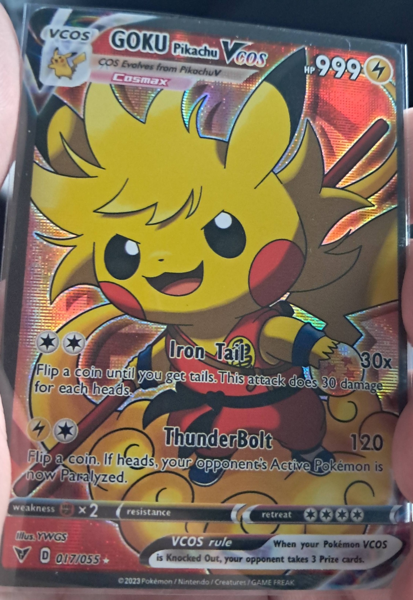 Pikachu Vcos Pokémon card from collector con purchase