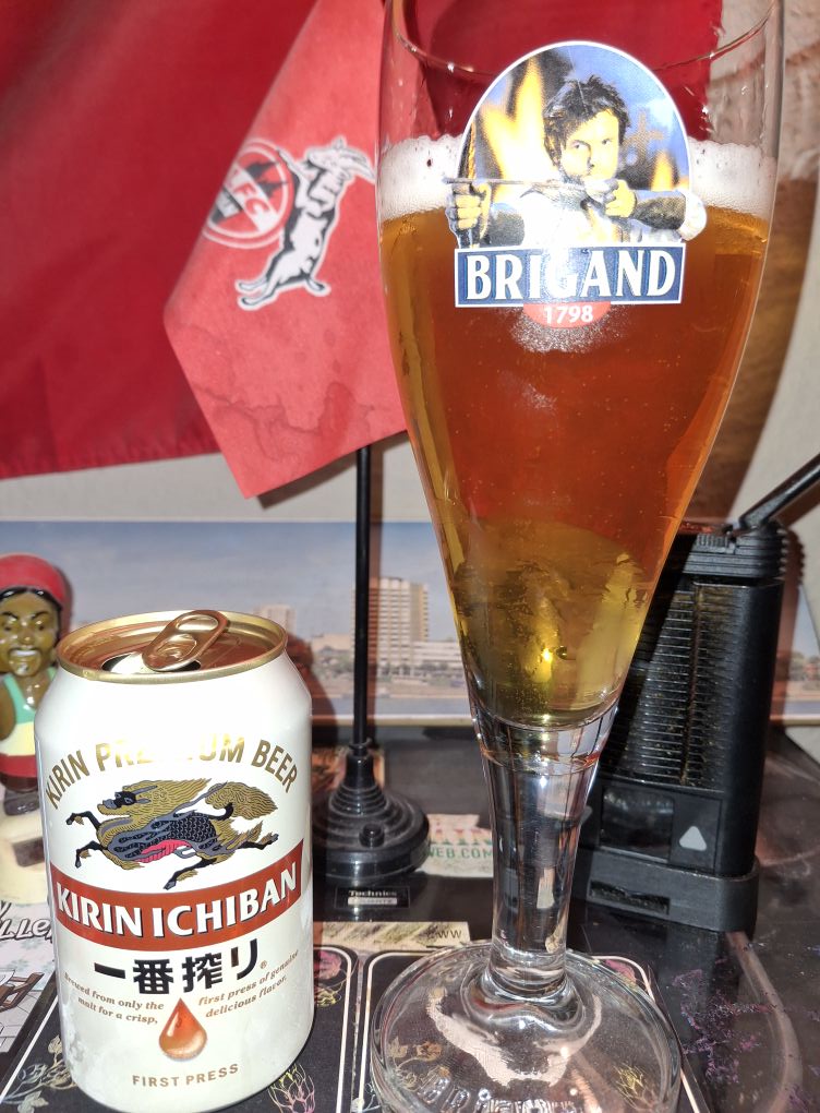Kirin Ichiban Lager-Pale,Kirin Brewery Company,Tokyo Japan in a Brigand glass Prost from Cologne,Germany