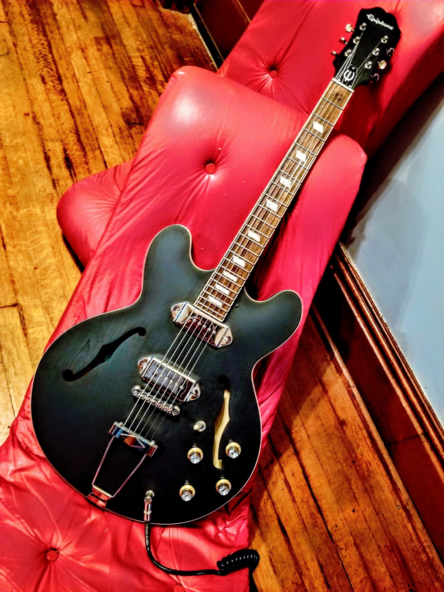 The Epiphone Casino in Worn Ebony brings a new edge to a fan