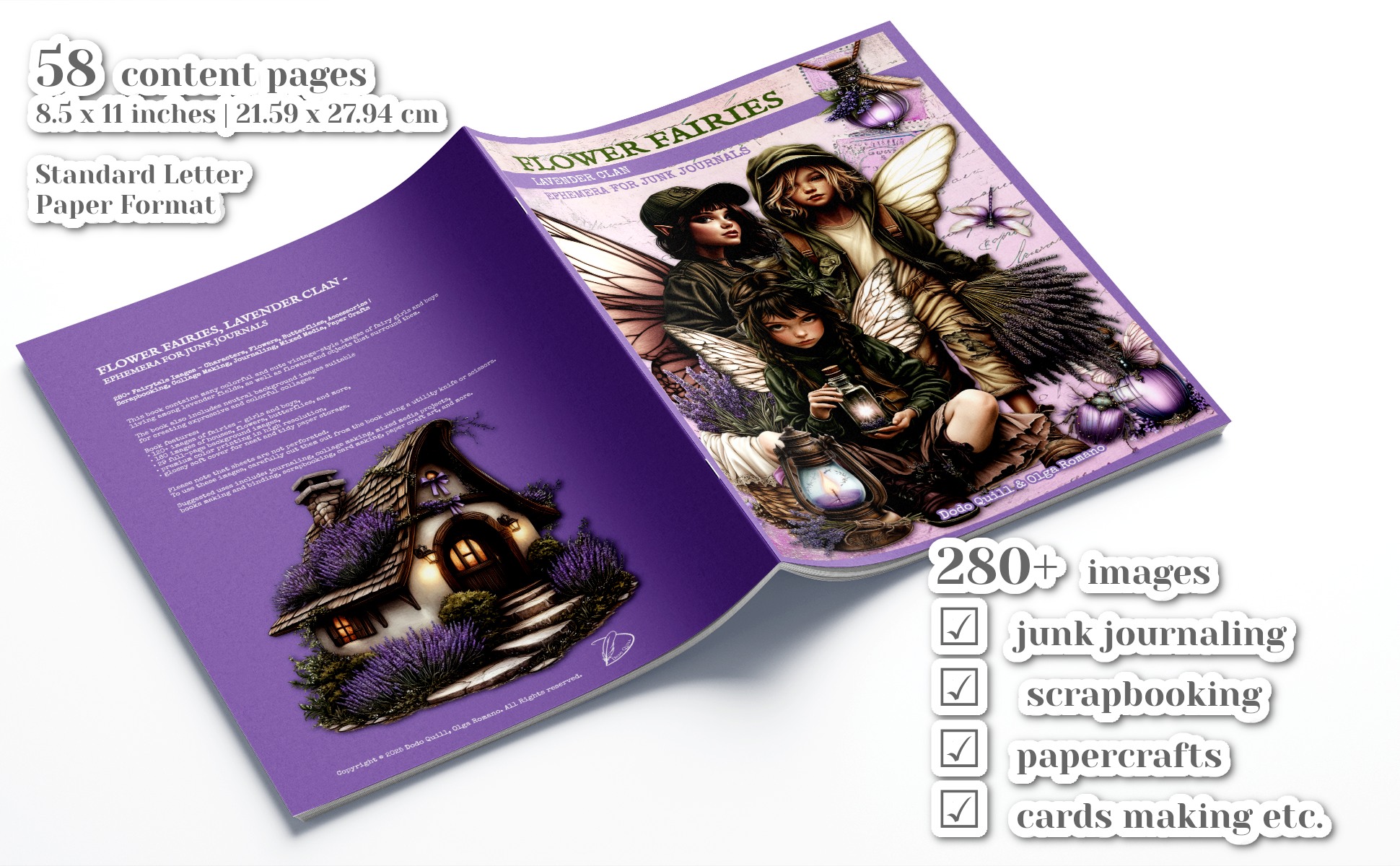 ジャンクジャーナル　Flower Fairies Purple ジャンクジャーナル Flower Fairies Purple 再販×49)フラワー