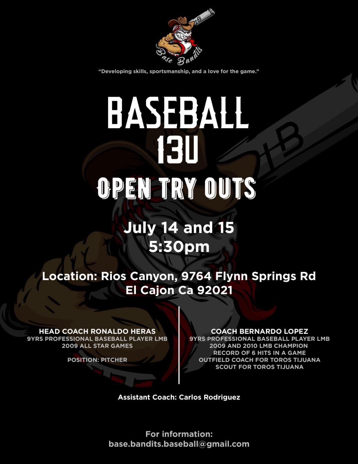 Ba and love for the game. 'Developing kills, portsmanship, BASEBALL 13U ...