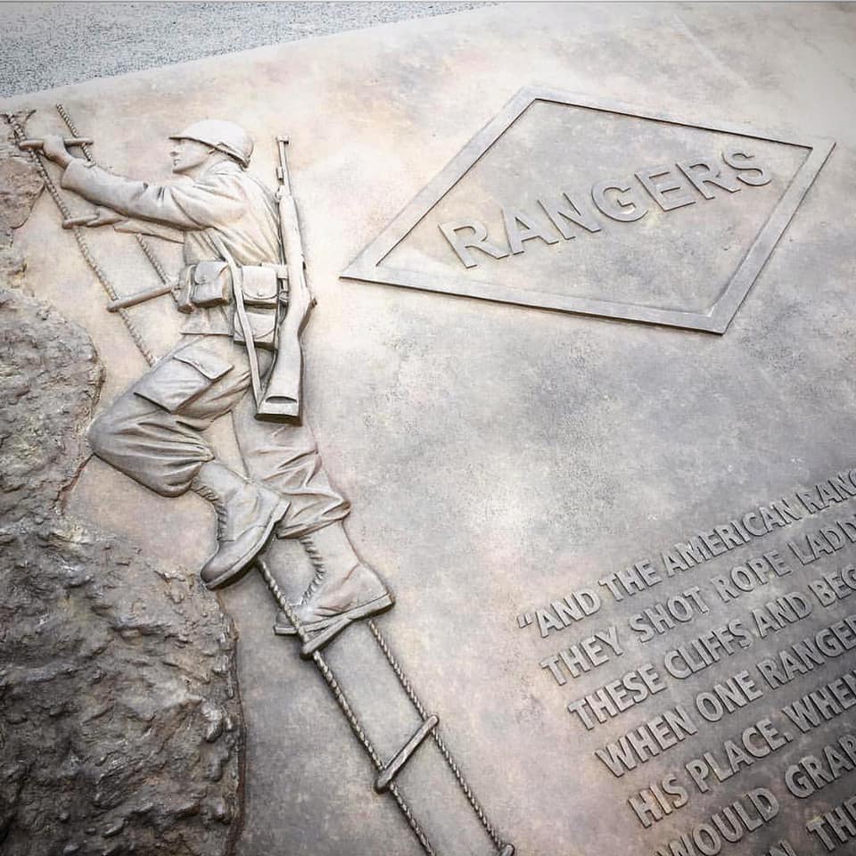 D-Day History - Rangers Monument at the Pointe-du-Hoc. The...