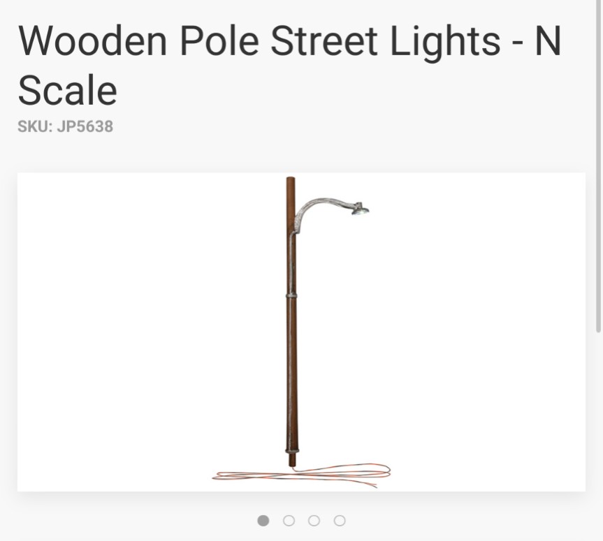 Woodland Scenics Just Plug N Scale Street Lights – Wooden Pole Lamps (JP5638) – 3 Pack