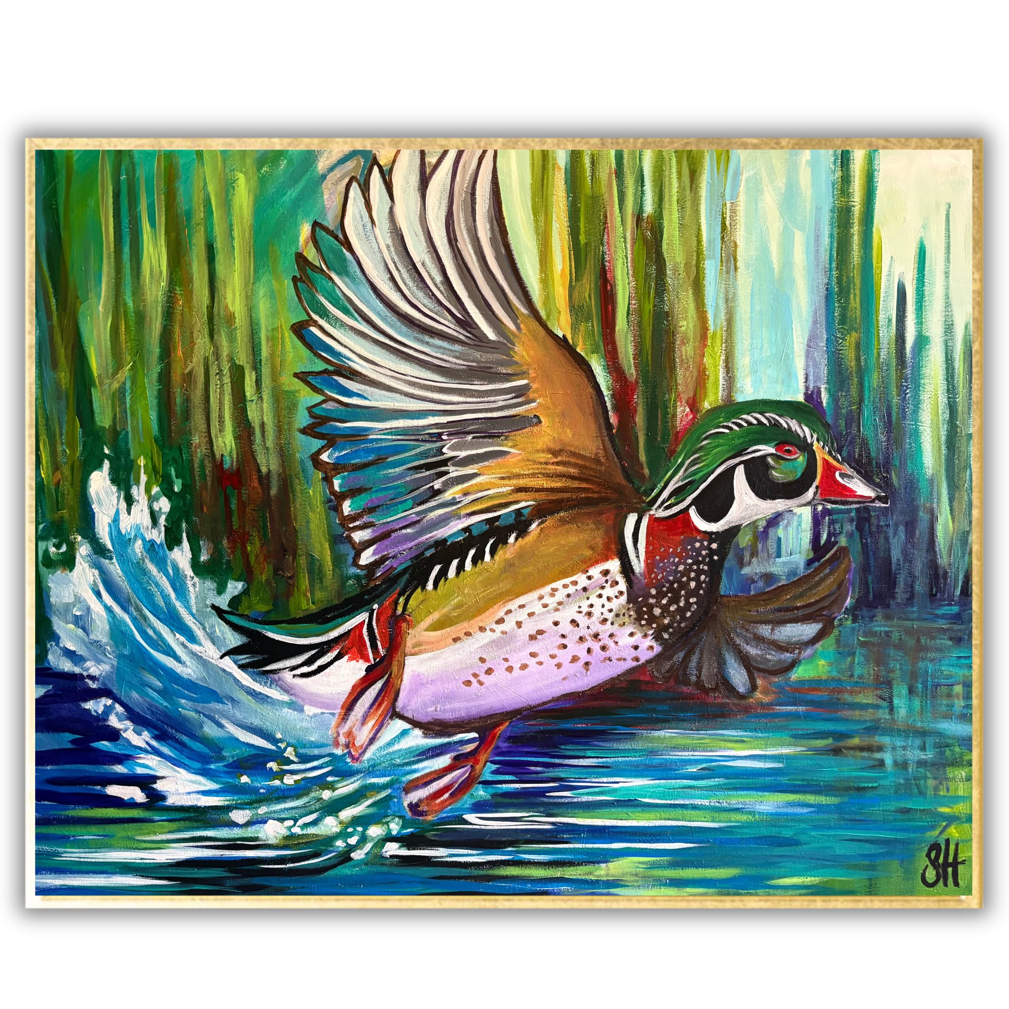 Beautifully framed and triple-matted wildlife art print titled
