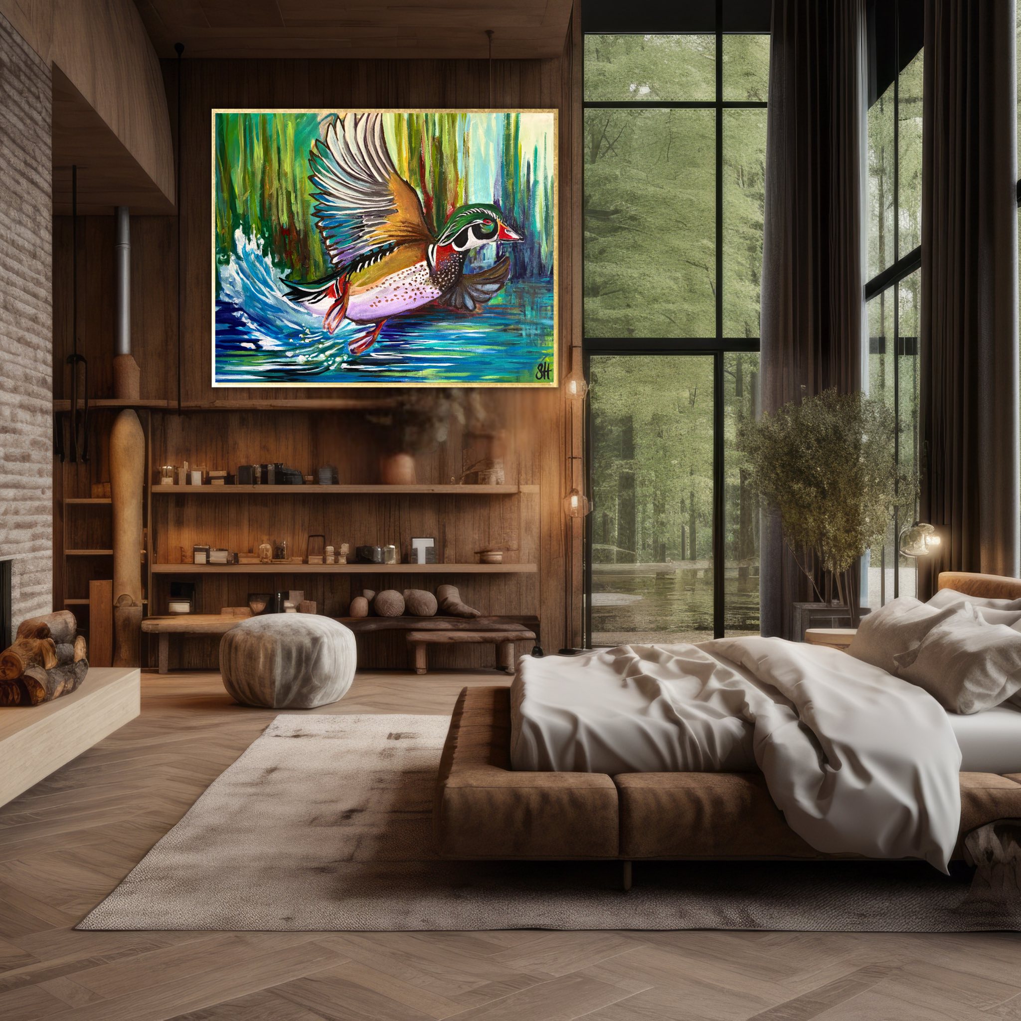 Beautifully framed and triple-matted wildlife art print titled