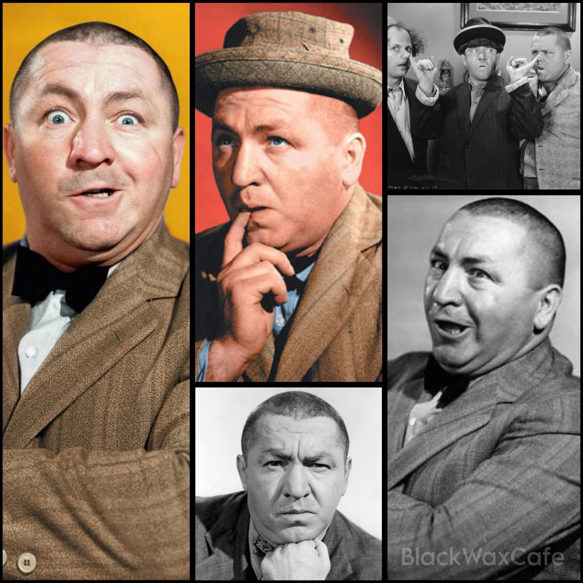 Birthday star JEROME “CURLY” HOWARD (1903 – 1952) (center) was
