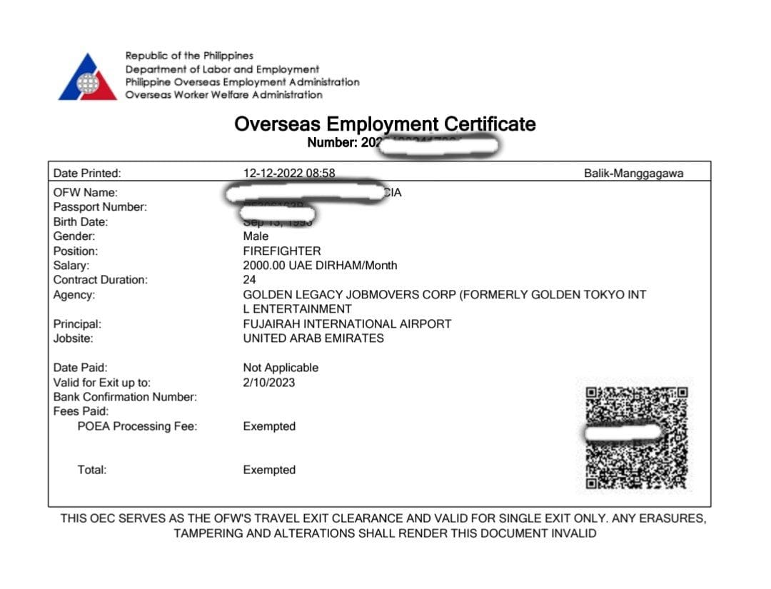 POEA ASSISTANCE EREG, PEOS, OEC , POEA APPOINTMENT | Facebook