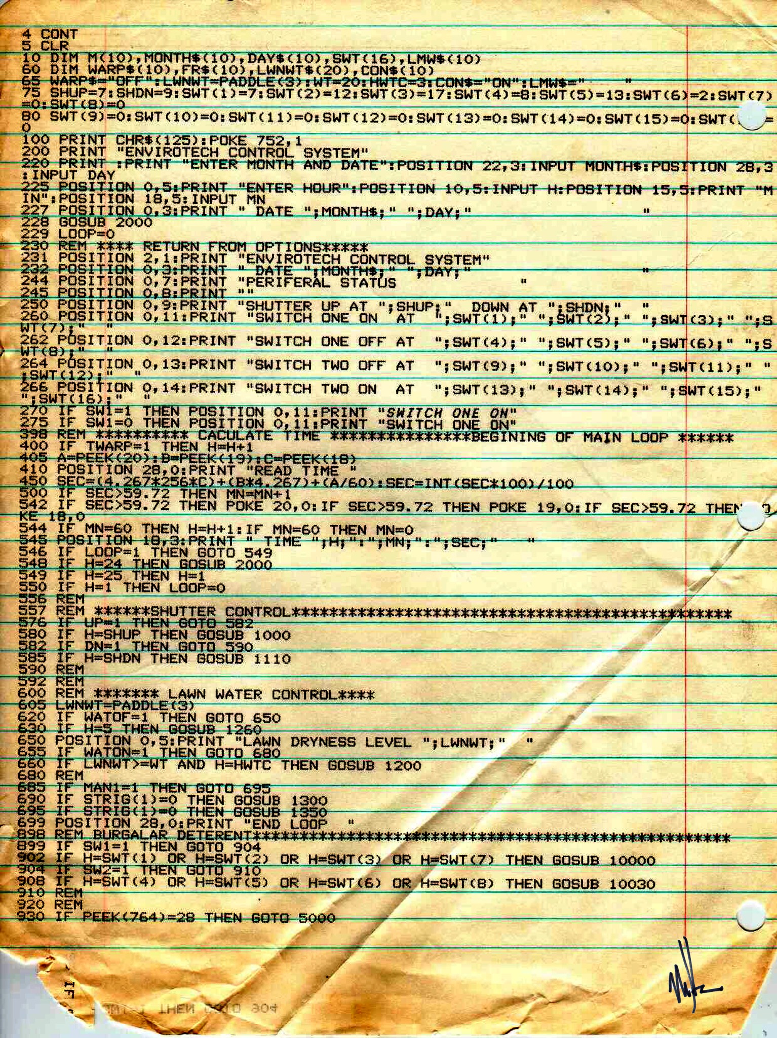 Full code of Atari 400 automation app. (12) SWT =O: SWT SWT 7) SWT