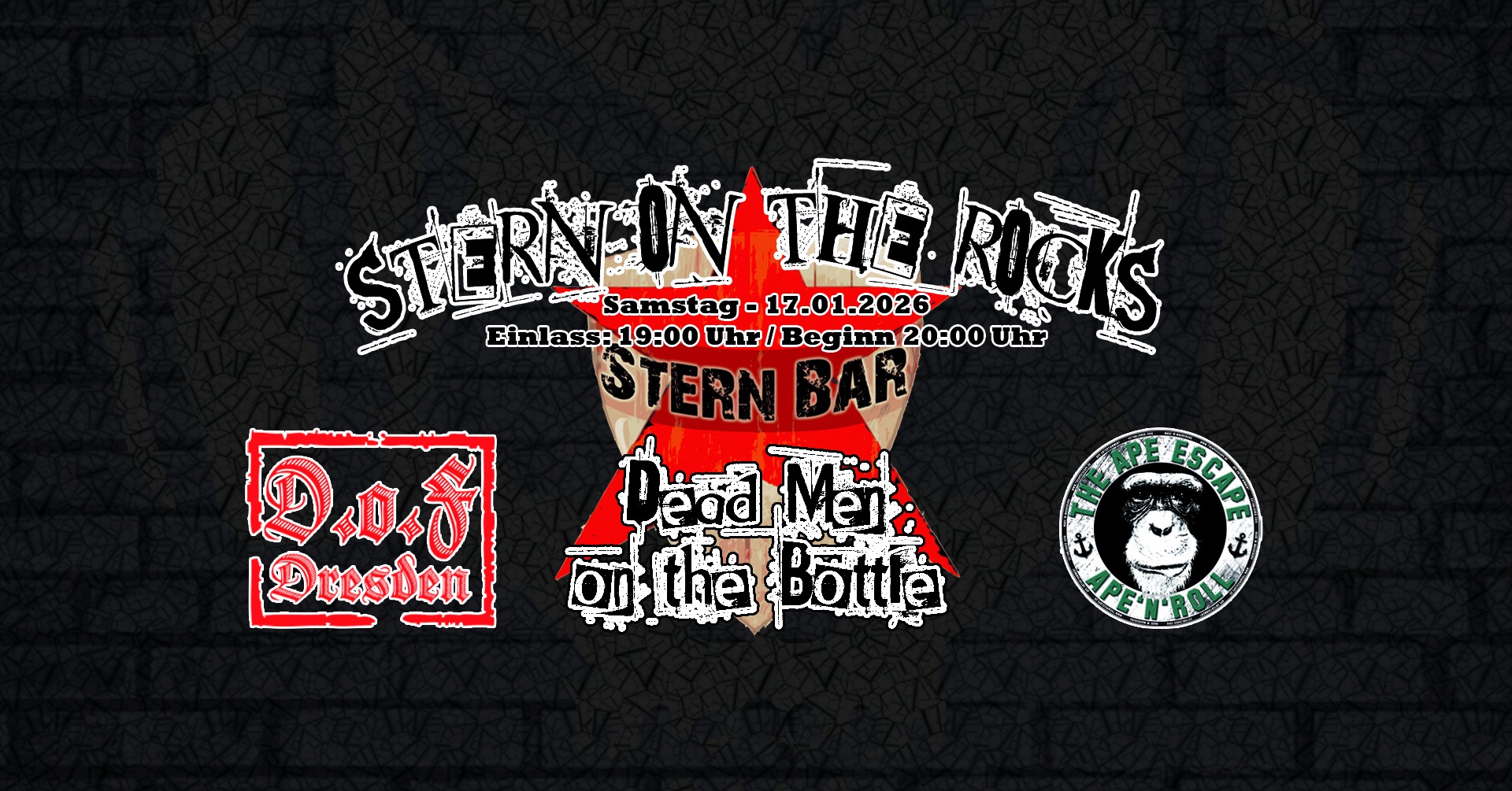 Stern on the Rocks - mit Dead Men on the Bottle, D.o.F Dresden & The ...