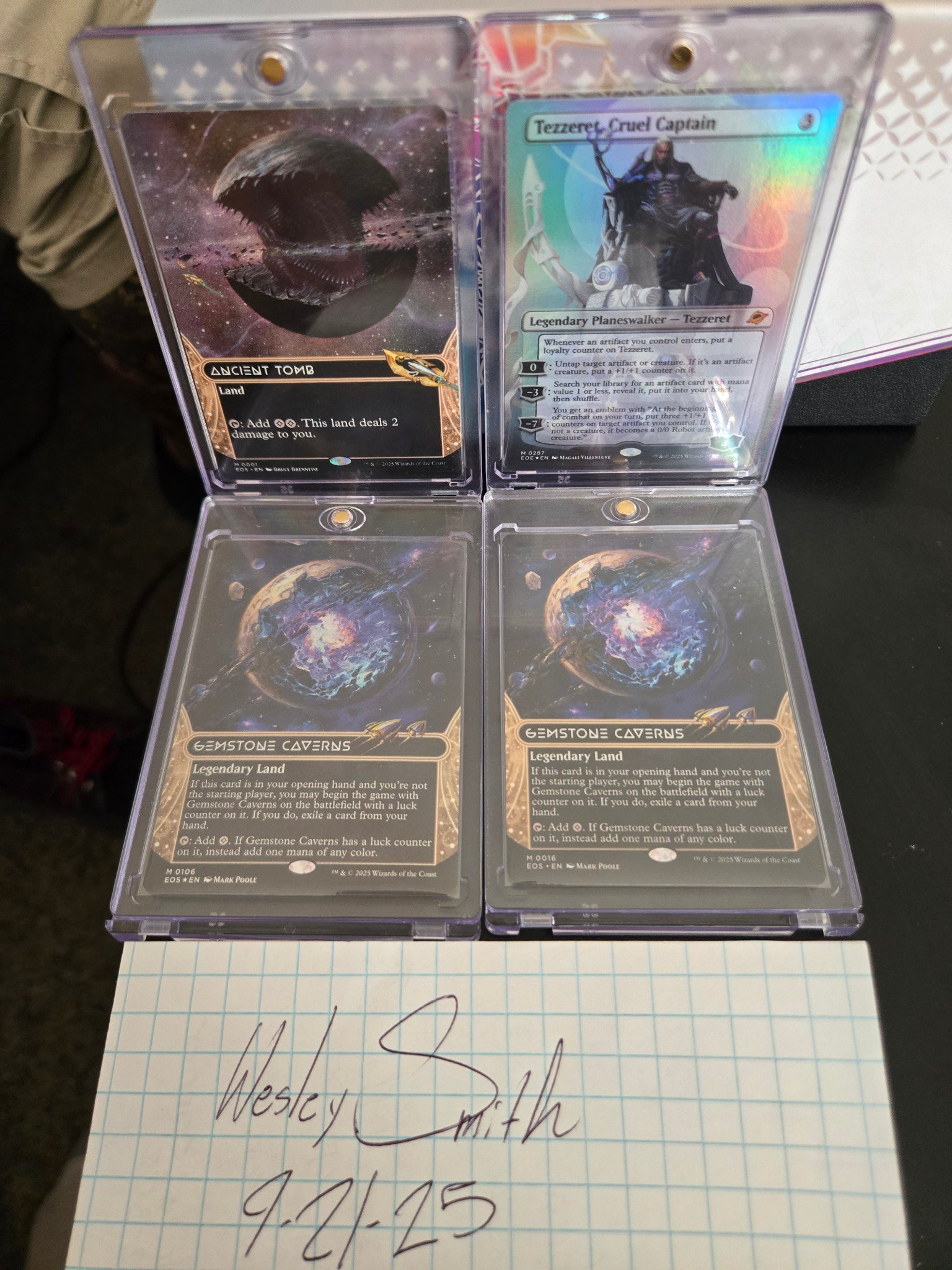 Magic: The Gathering's Ancient Tomb artwork with galaxy foil treatment