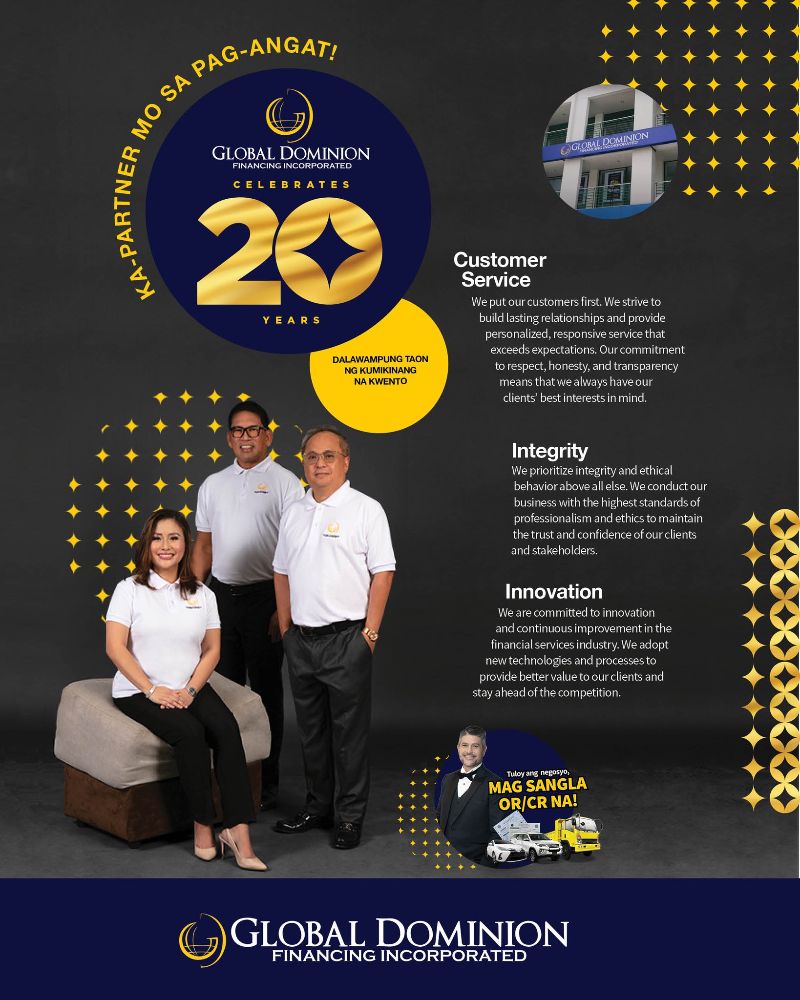 Global Dominion Financing, Inc. - Dalawampung taon, dalawampung kwento ...
