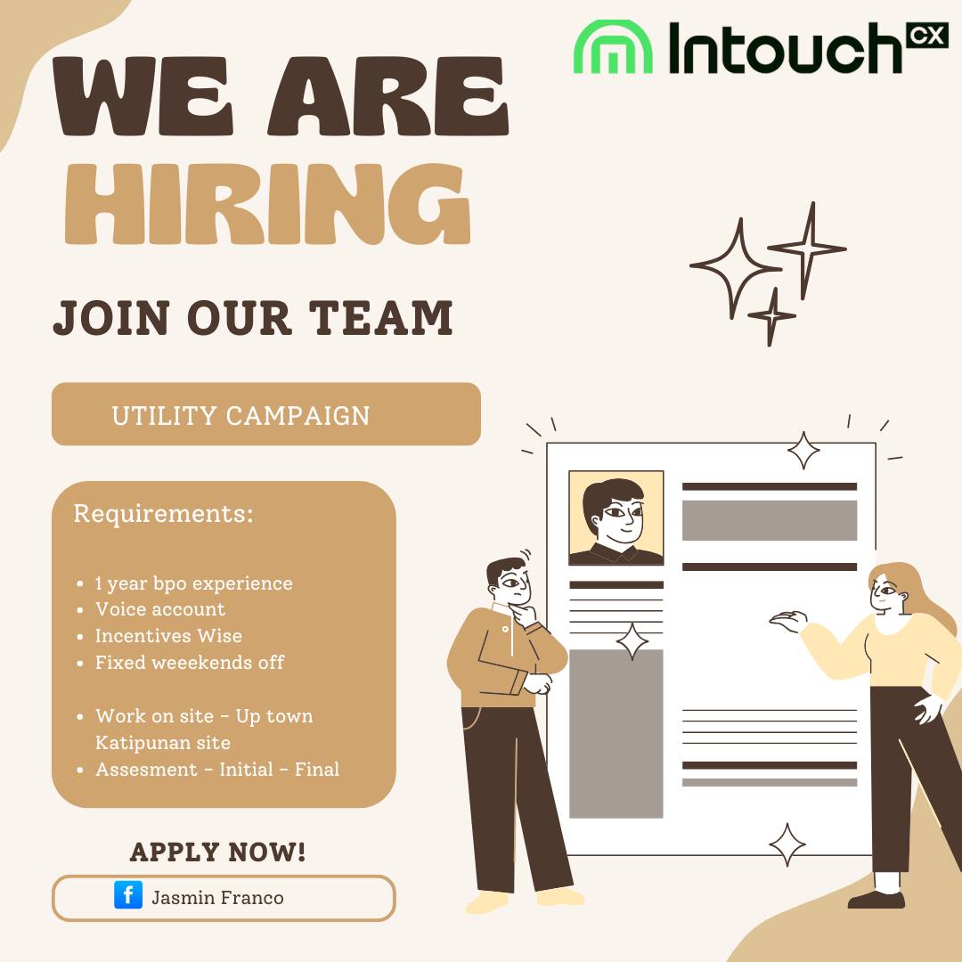 CALL CENTER JOBS PHILIPPINES | # **COMPANY : INTOUCH CX** | Facebook