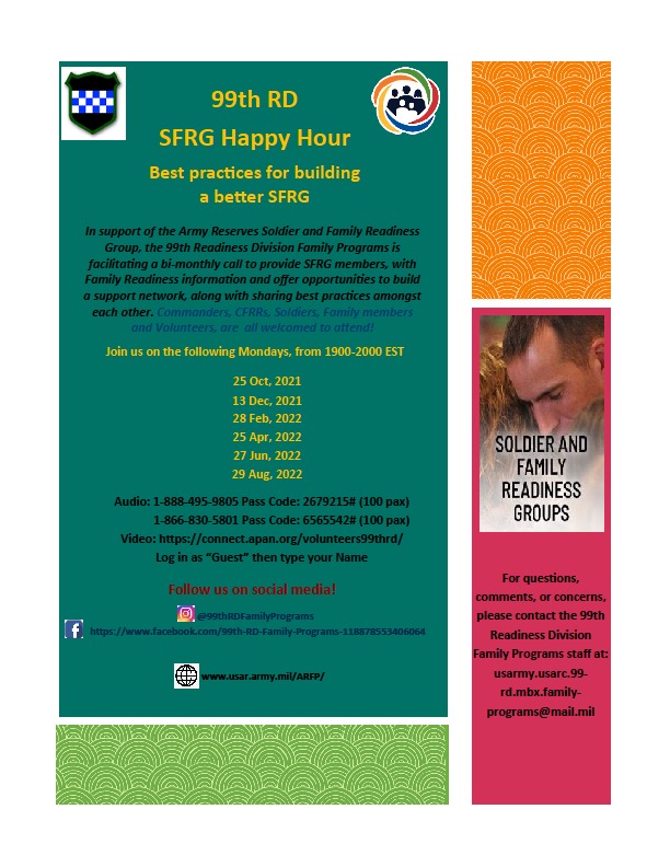 Family Readiness Support Assistant | SFRG Happy Hour Best practices for ...