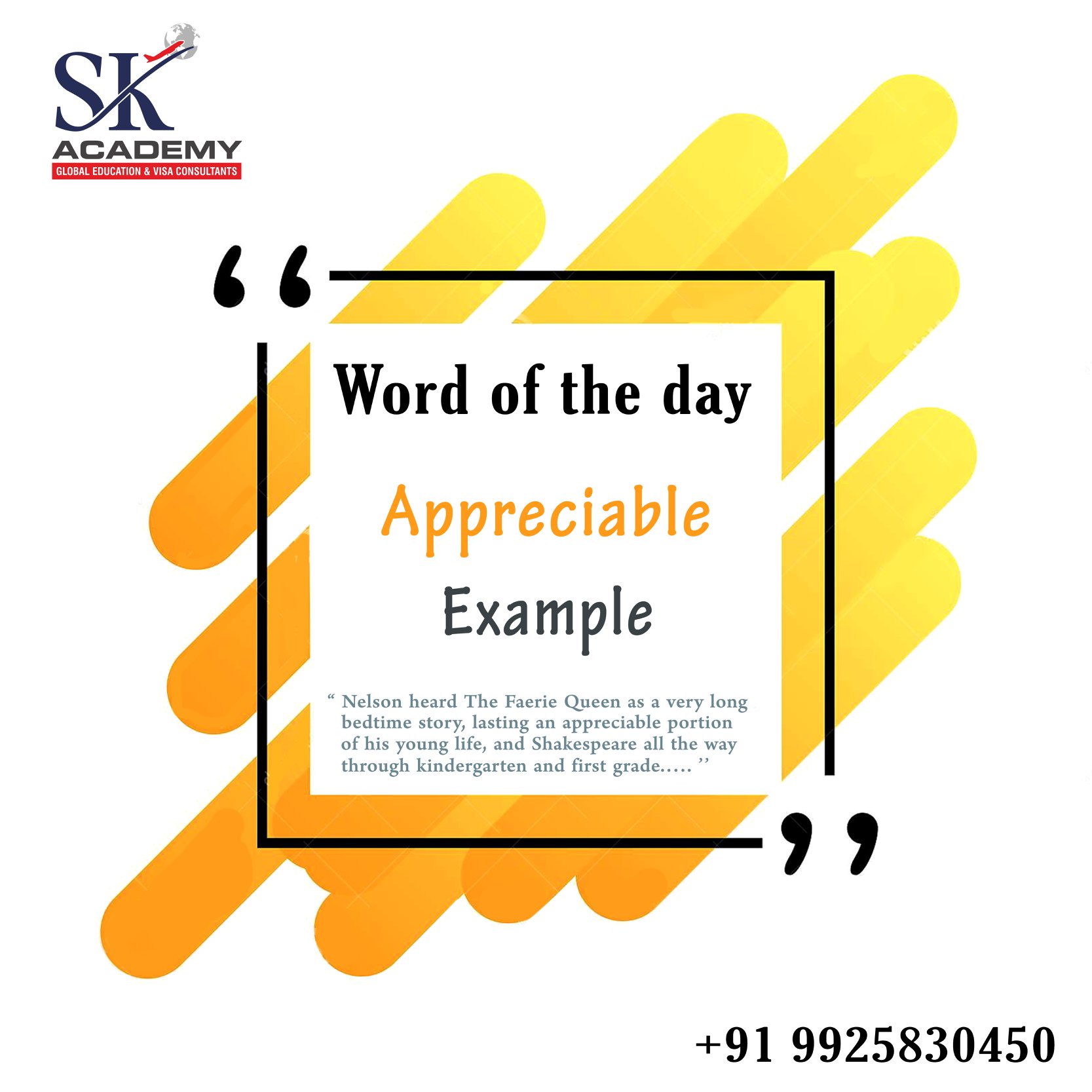 Sk Academy - #Wordoftheday:- Appreciable With Example... | Facebook