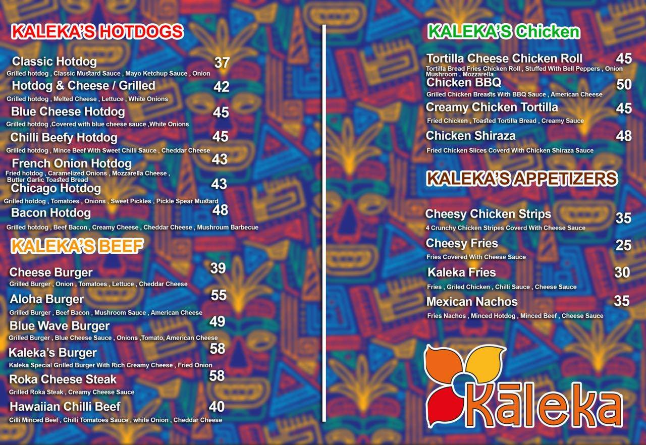 Kaleka - our menu 😍