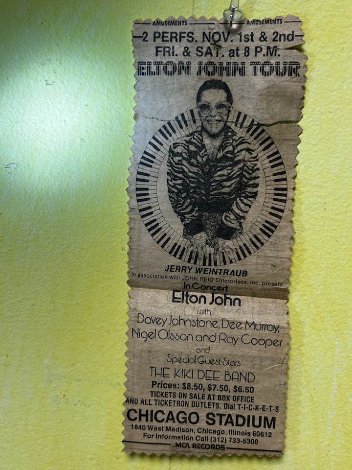 Elton John concert tickets for $7.00 in 1974